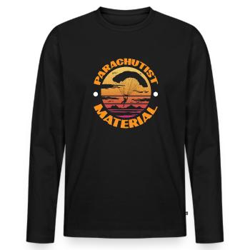 Fallschirmspringer Material - Männer Premium Bio Langarmshirt - Schwarz - Vorne - Nico (187cm)