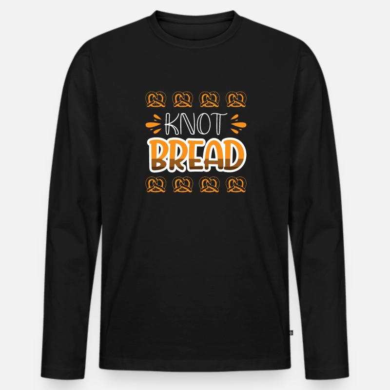Knotenbrot - Männer Premium Bio Langarmshirt - Schwarz