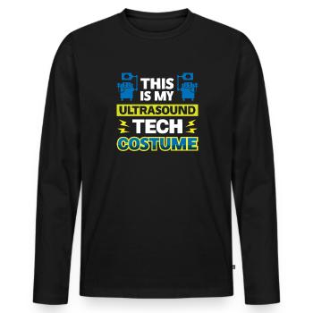 Das ist mein Ultraschall Tech Kostüm - Männer Premium Bio Langarmshirt - Schwarz - Vorne - Nico (187cm)