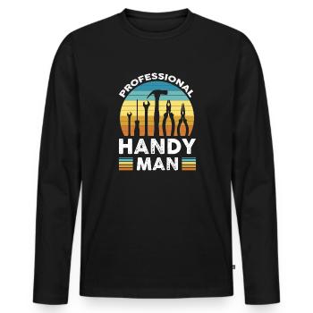 Professioneller Handwerker - Männer Premium Bio Langarmshirt - Schwarz - Vorne - Nico (187cm)