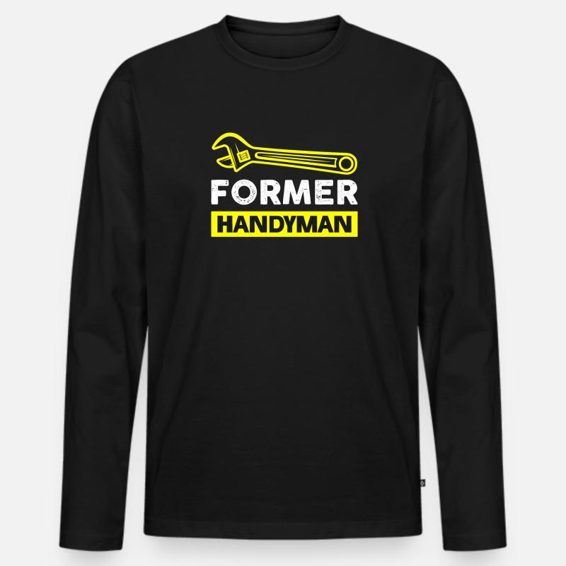 Ehemaliger Handwerker - Männer Premium Bio Langarmshirt - Schwarz
