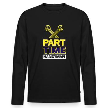 Bricoleur à temps partiel - T-shirt manches longues Premium bio Homme - noir - Devant - Nico (187cm)