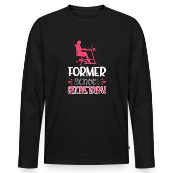 Ehemalige Schulsekretärin - Männer Premium Bio Langarmshirt - Schwarz - Vorne - Nico (187cm)