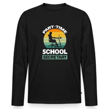 Schulsekretärin Teilzeit - Männer Premium Bio Langarmshirt - Schwarz - Vorne - Nico (187cm)