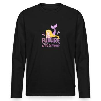 Futur Sirène - T-shirt manches longues Premium bio Homme - noir - Devant - Nico (187cm)