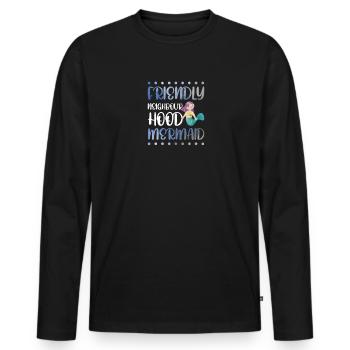 Sympathique Voisinage Sirène - T-shirt manches longues Premium bio Homme - noir - Devant - Nico (187cm)