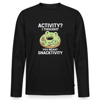 Activité Je pensais que vous vouliez dire grignotation - T-shirt manches longues Premium bio Homme - noir - Devant - Nico (187cm)