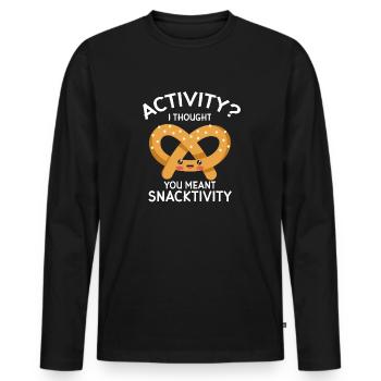 Snacks sucrés et snacks gourmands - T-shirt manches longues Premium bio Homme - noir - Devant - Nico (187cm)