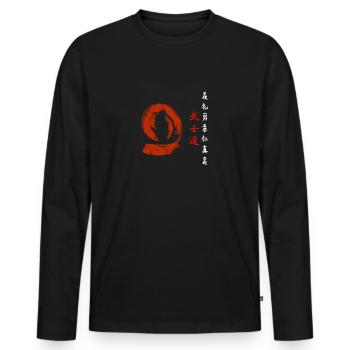 7 vertus d’un samouraï personnages japonais - T-shirt manches longues Premium bio Homme - noir - Devant - Nico (187cm)