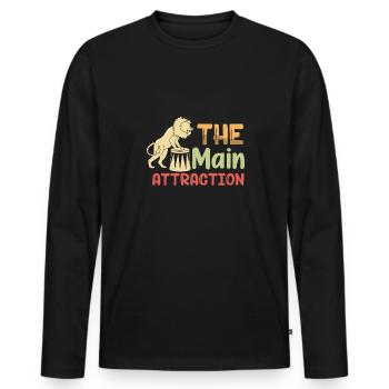 The main attraction - Men's Premium Organic Long Sleeve Shirt - black - Front - Nico (187cm)