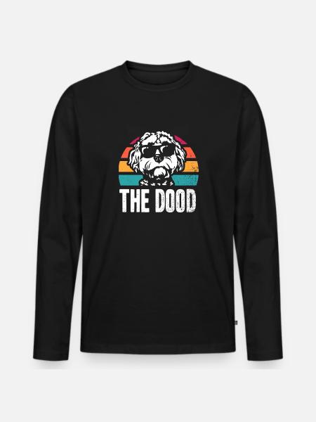 The Dood Doodle Labradoodle Goldendoodle - Men's Premium Organic Long Sleeve Shirt - black