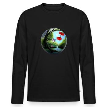 Sphère sphérique - T-shirt manches longues Premium bio Homme - noir - Devant - Nico (187cm)