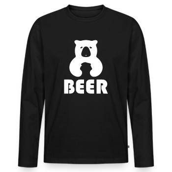 Bier Wein Whiskey Schnaps Alkohol - Männer Premium Bio Langarmshirt - Schwarz - Vorne - Nico (187cm)