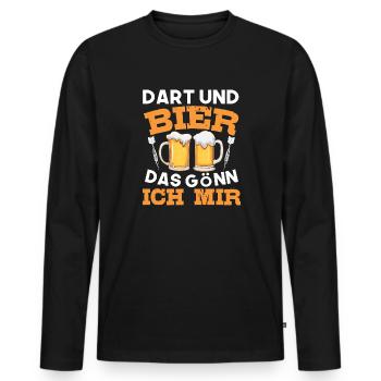 Dart und Bier das Gönn Ich Mir - Darter - Männer Premium Bio Langarmshirt - Schwarz - Vorne - Nico (187cm)