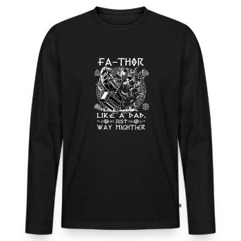 Men's Vathor - Father's Day Father's Day Gift Viking - Men's Premium Organic Long Sleeve Shirt - black - Front - Nico (187cm)