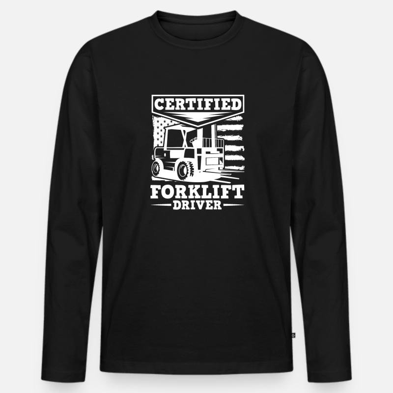 Gabelstapler - Männer Premium Bio Langarmshirt - Schwarz