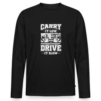 Chariot élévateur - T-shirt manches longues Premium bio Homme - noir - Devant - Nico (187cm)