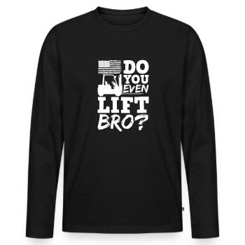 Chariot élévateur - T-shirt manches longues Premium bio Homme - noir - Devant - Nico (187cm)