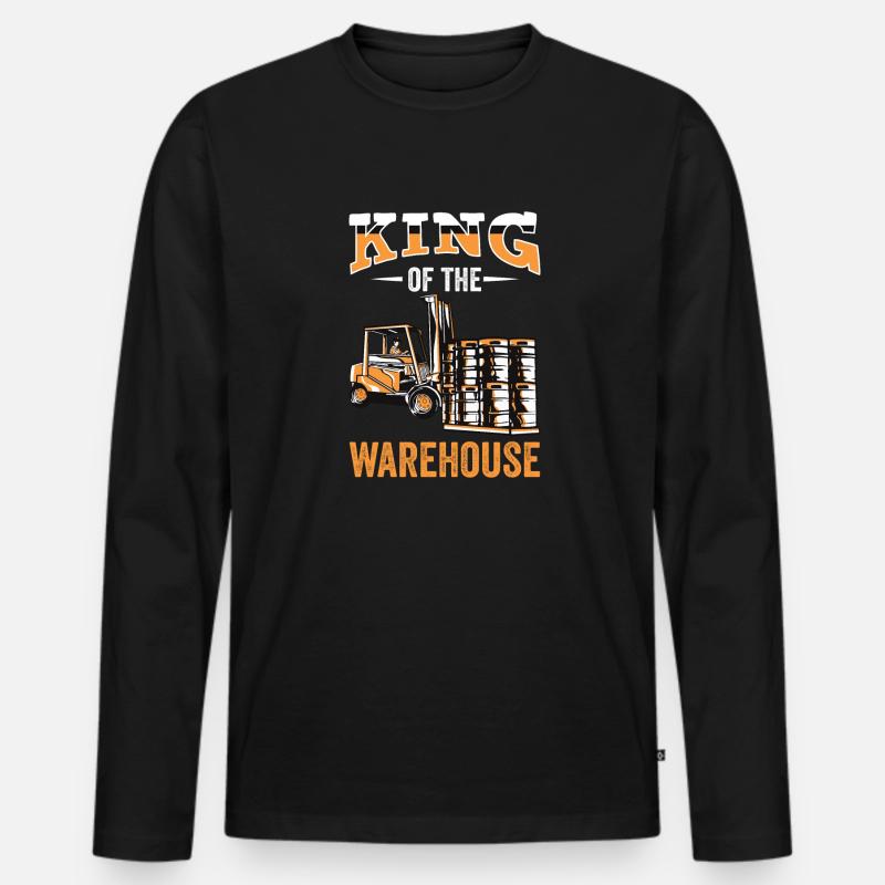 Gabelstapler - Männer Premium Bio Langarmshirt - Schwarz