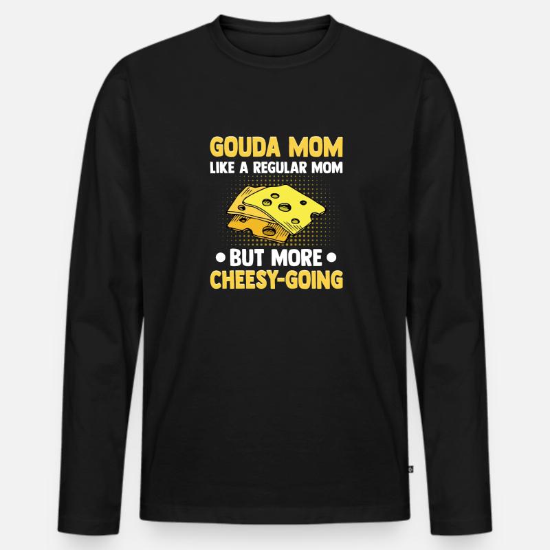 Gouda Käse - Männer Premium Bio Langarmshirt - Schwarz