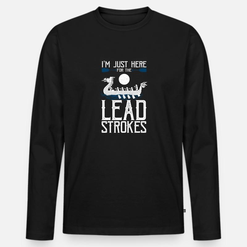 Wikinger nordisch Drachenboot - Männer Premium Bio Langarmshirt - Schwarz