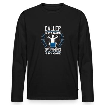 Viking Nordic Dragon Boat - Men's Premium Organic Long Sleeve Shirt - black - Front - Nico (187cm)