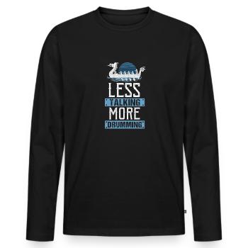 Bateau dragon nordique viking - T-shirt manches longues Premium bio Homme - noir - Devant - Nico (187cm)
