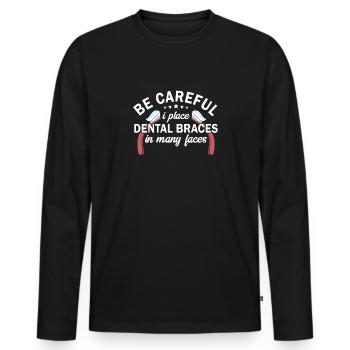 Dental laboratory assistant Dental laboratory assistant - Men's Premium Organic Long Sleeve Shirt - black - Front - Nico (187cm)