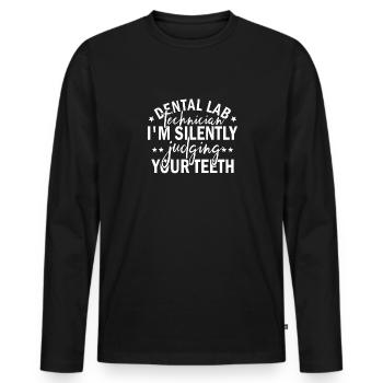 Dental laboratory assistant Dental laboratory assistant - Men's Premium Organic Long Sleeve Shirt - black - Front - Nico (187cm)
