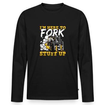 Forklift - Men's Premium Organic Long Sleeve Shirt - black - Front - Nico (187cm)