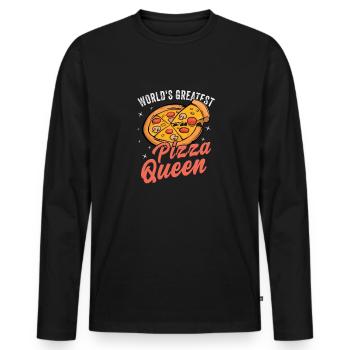Pizza Baker Make your own pizza - Men's Premium Organic Long Sleeve Shirt - black - Front - Nico (187cm)