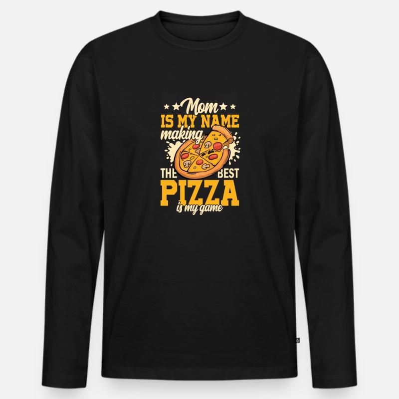 Pizza Bäcker Pizza selber machen - Männer Premium Bio Langarmshirt - Schwarz