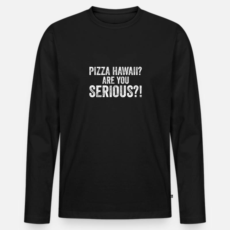 Pizza Bäcker Pizza selber machen - Männer Premium Bio Langarmshirt - Schwarz