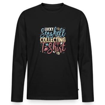 Collecting shells - Men's Premium Organic Long Sleeve Shirt - black - Front - Nico (187cm)