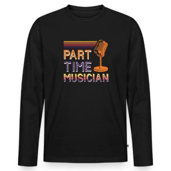 Auteur-compositeur-interprète Musicien à temps partiel - T-shirt manches longues Premium bio Homme - noir - Devant - Nico (187cm)