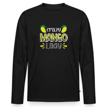 Crazy Mango Lady - Men's Premium Organic Long Sleeve Shirt - black - Front - Nico (187cm)