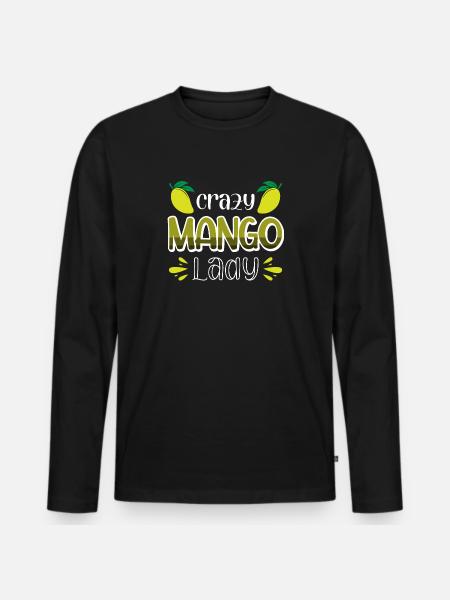 Crazy Mango Lady - Men's Premium Organic Long Sleeve Shirt - black