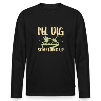 Gold Panning Gold Panning Gold Prospector - Men's Premium Organic Long Sleeve Shirt - black - Front - Nico (187cm)
