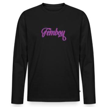 Femboy Cross Dressing - Männer Premium Bio Langarmshirt - Schwarz - Vorne - Nico (187cm)
