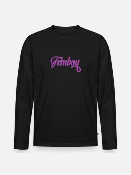 Femboy Cross Dressing - Men's Premium Organic Long Sleeve Shirt - black