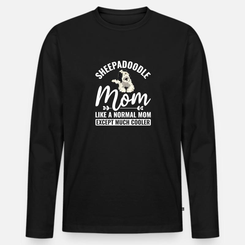 Sheepadoodle Doodle Hund - Männer Premium Bio Langarmshirt - Schwarz
