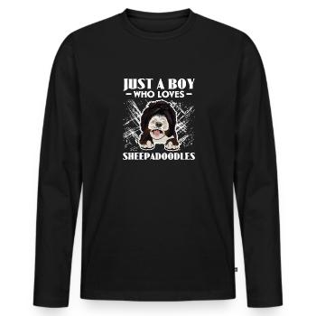 Sheepadoodle Doodle Dog - T-shirt manches longues Premium bio Homme - noir - Devant - Nico (187cm)
