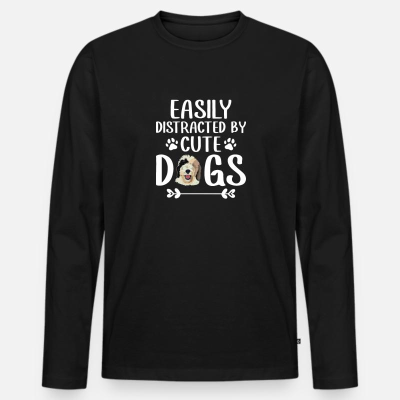 Sheepadoodle Doodle Hund - Männer Premium Bio Langarmshirt - Schwarz