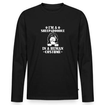 Sheepadoodle Doodle Dog - Men's Premium Organic Long Sleeve Shirt - black - Front - Nico (187cm)