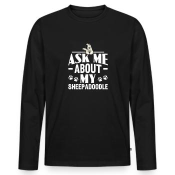 Sheepadoodle Doodle Dog - Men's Premium Organic Long Sleeve Shirt - black - Front - Nico (187cm)