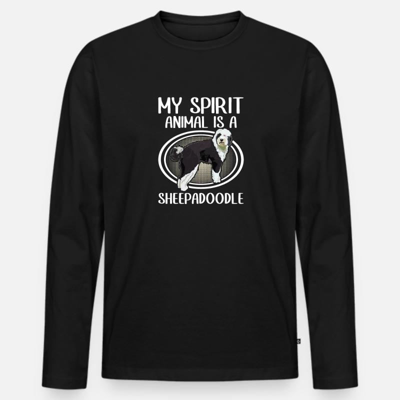 Sheepadoodle Doodle Hund - Männer Premium Bio Langarmshirt - Schwarz