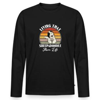 Sheepadoodle Doodle Dog - T-shirt manches longues Premium bio Homme - noir - Devant - Nico (187cm)