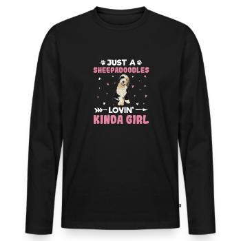 Sheepadoodle Doodle Dog - T-shirt manches longues Premium bio Homme - noir - Devant - Nico (187cm)