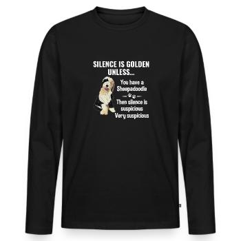 Sheepadoodle Doodle Dog - T-shirt manches longues Premium bio Homme - noir - Devant - Nico (187cm)