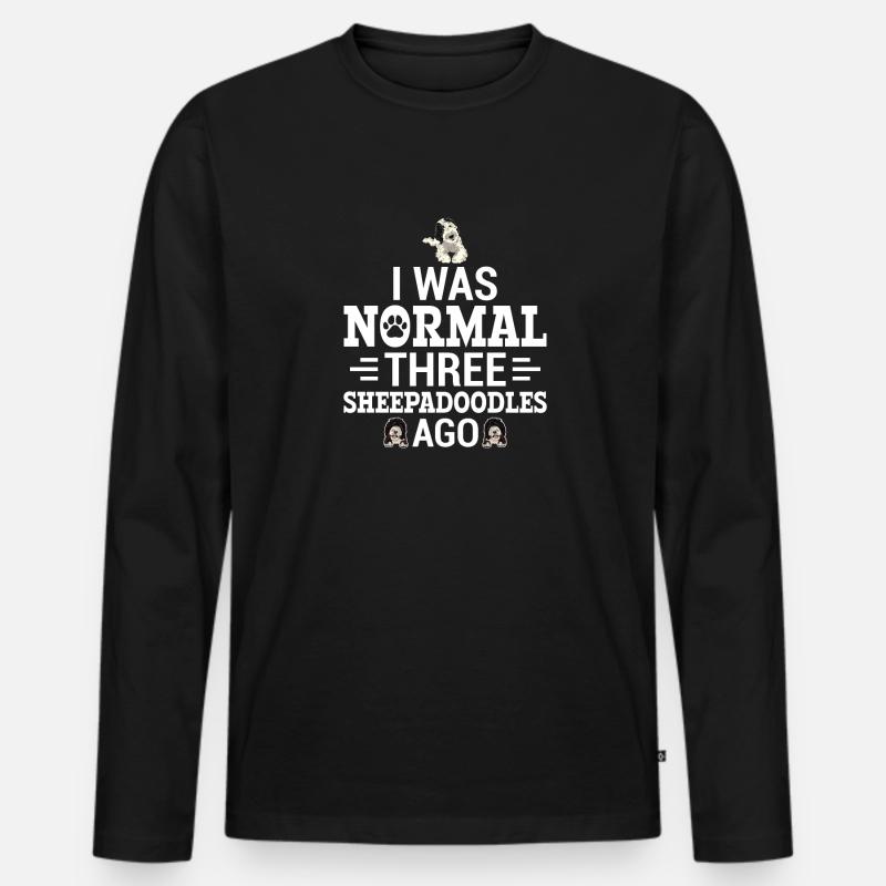 Sheepadoodle Doodle Hund - Männer Premium Bio Langarmshirt - Schwarz